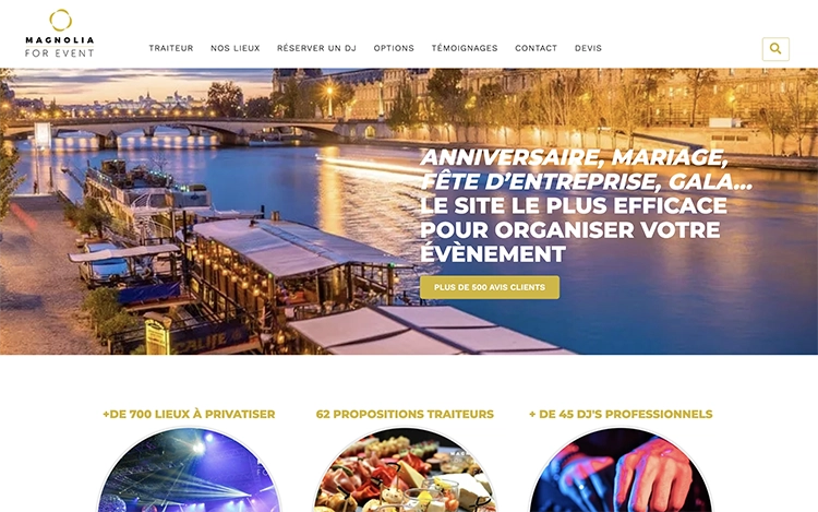 Création du site internet de Magnolia For Event