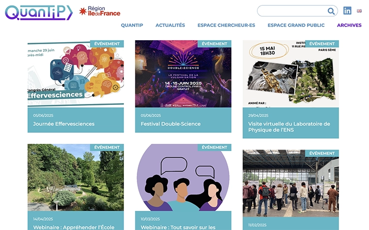 Refonte du site internet de Quantip (CNRS)